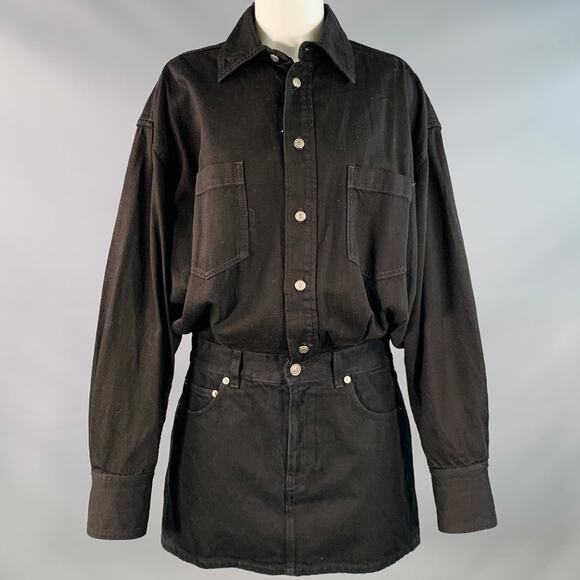 HAIKURE Dresses & Skirts - HAIKURE Size S Black Cotton Twill Long Sleeve Shirt Dress